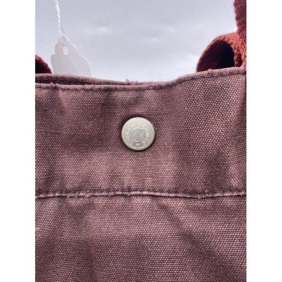 Hermes Toile Fourre Tout Mm Burgundy Fabric Tote - Picture 9 of 10